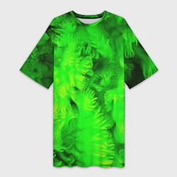 Женская длинная футболка Green abstract texture