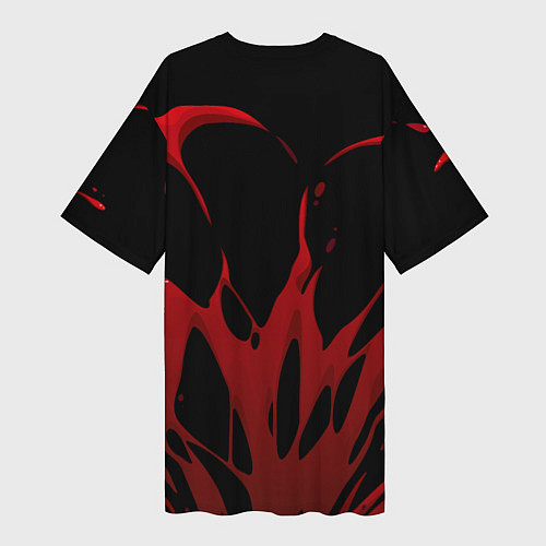 Женская длинная футболка Пауэр - демон крови / 3D-принт – фото 2