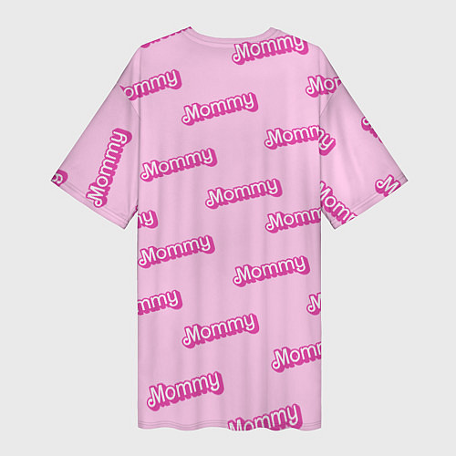 Женская длинная футболка Мамочка в стиле барби - паттерн розовый / 3D-принт – фото 2