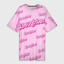 Женская длинная футболка Дочь в стиле барби - розовый паттерн