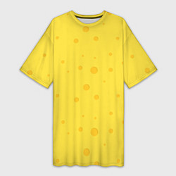 Футболка женская длинная Желтый сыр, цвет: 3D-принт