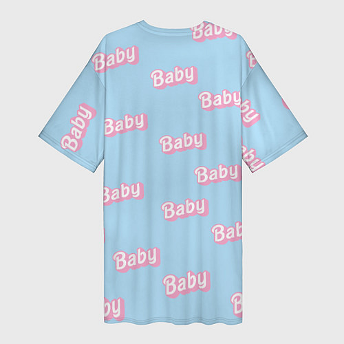 Женская длинная футболка Baby - Barbie style: blue pattern / 3D-принт – фото 2