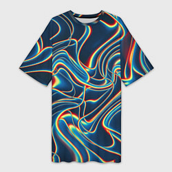 Женская длинная футболка Abstract waves