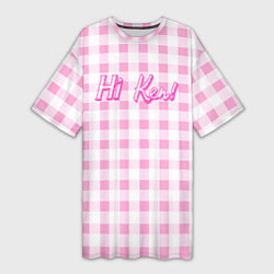 Женская длинная футболка Hi Ken - фраза и костюм Барби