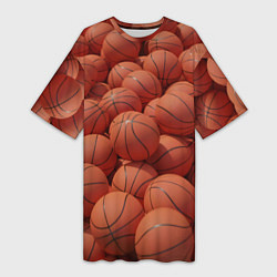 Женская длинная футболка Узор с баскетбольными мячами