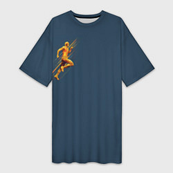 Женская длинная футболка Золотой бегущий человек