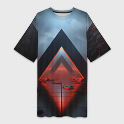 Футболка женская длинная Дорога абстракций, цвет: 3D-принт