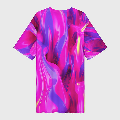 Женская длинная футболка Pink blue texture / 3D-принт – фото 2