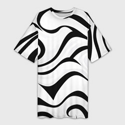 Женская длинная футболка Анималистическая абстракция зебры