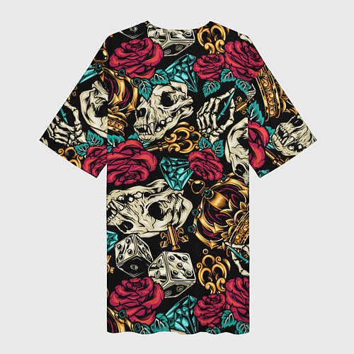 Женская длинная футболка A pattern for a hipster / 3D-принт – фото 2