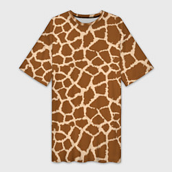 Женская длинная футболка Кожа жирафа - giraffe