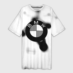 Женская длинная футболка Bmw black steel