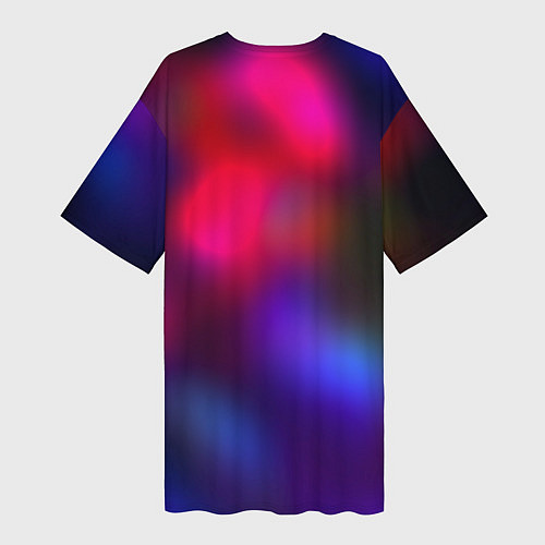 Женская длинная футболка Гградиент красный и синий / 3D-принт – фото 2