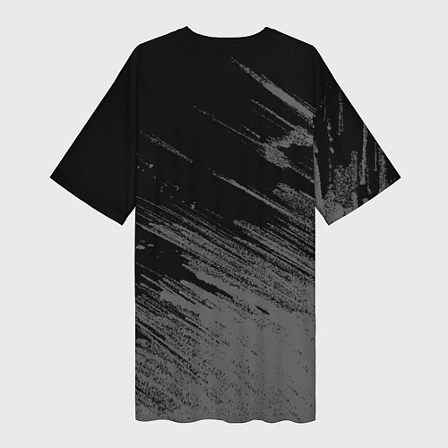 Женская длинная футболка Балудрс гейт лого - черно-белый / 3D-принт – фото 2