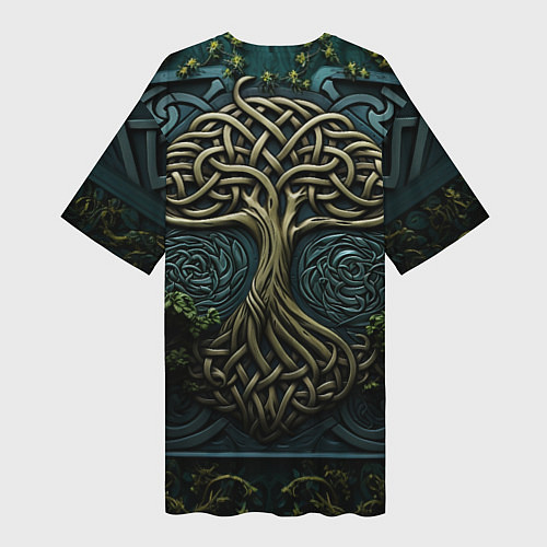 Женская длинная футболка Дерево друидов / 3D-принт – фото 2