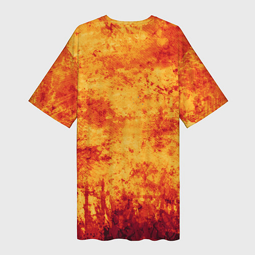 Женская длинная футболка Осенний пожар / 3D-принт – фото 2