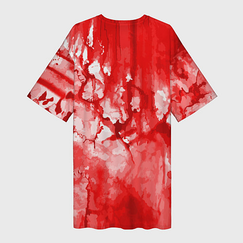 Женская длинная футболка Кровь на белом / 3D-принт – фото 2