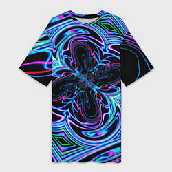 Женская длинная футболка Абстракция neon