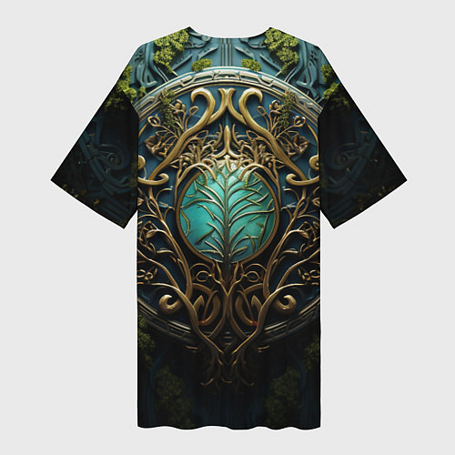 Женская длинная футболка Кельты: древо жизни / 3D-принт – фото 2