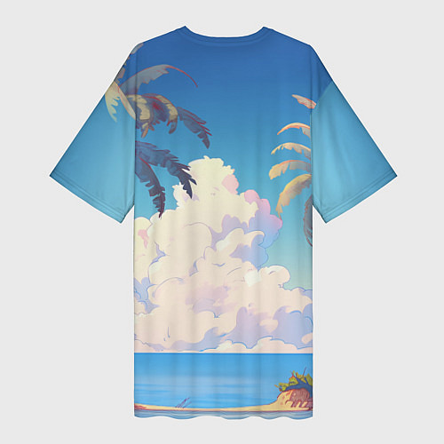 Женская длинная футболка Дзета в купальнике / 3D-принт – фото 2