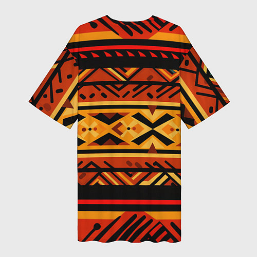 Женская длинная футболка Узор в этническом стиле масаев / 3D-принт – фото 2