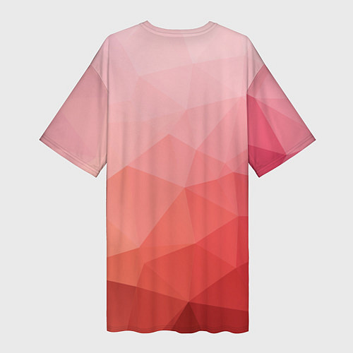 Женская длинная футболка Абстракция с градиентом полигональная / 3D-принт – фото 2