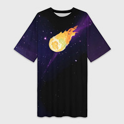 Женская длинная футболка Магическая комета и обыденный космос