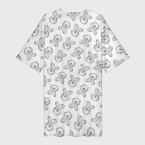 Женская длинная футболка Сончас у мишек - принт раскраска / 3D-принт – фото 2