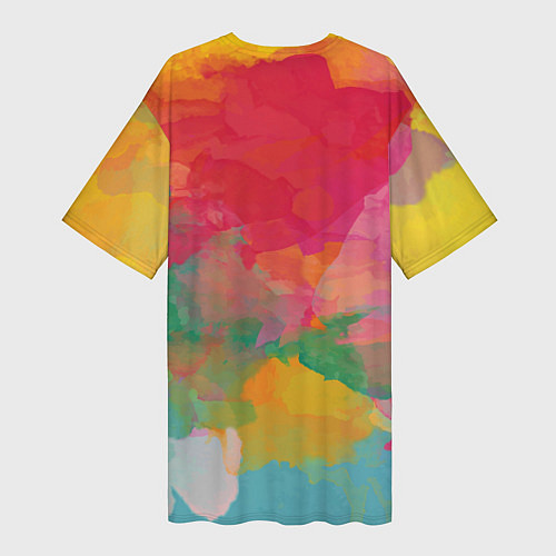 Женская длинная футболка Спектр акварели / 3D-принт – фото 2