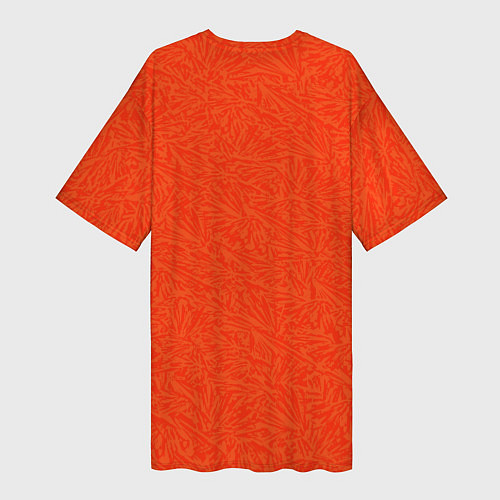 Женская длинная футболка Насыщенный красно-оранжевый / 3D-принт – фото 2