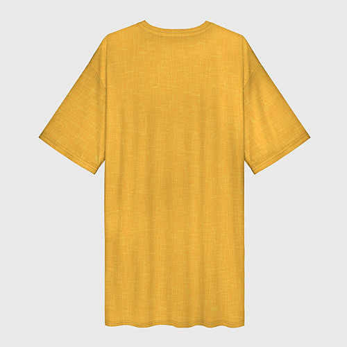 Женская длинная футболка Жёлтый однотонный текстура / 3D-принт – фото 2