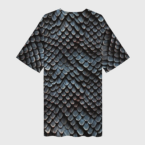 Женская длинная футболка Паттерн чешуя дракона / 3D-принт – фото 2
