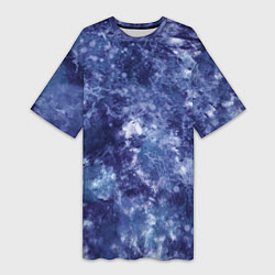 Женская длинная футболка Абстракция - sea blue