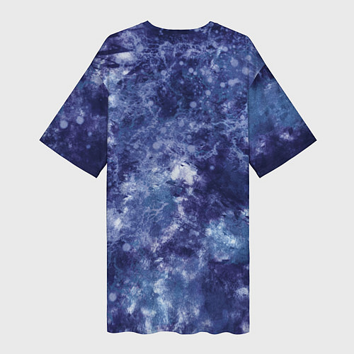 Женская длинная футболка Абстракция - sea blue / 3D-принт – фото 2