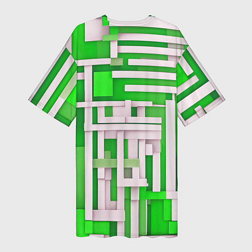 Женская длинная футболка Полосы на зелёном фоне / 3D-принт – фото 2