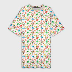 Женская длинная футболка Дед Мороз с подарками