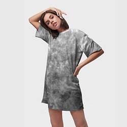 Футболка женская длинная Абстракция - grey sky, цвет: 3D-принт — фото 2