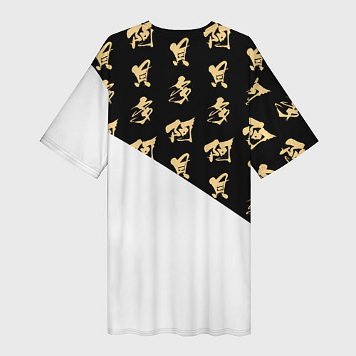 Женская длинная футболка Альбедо иероглифы - Геншин Импакт / 3D-принт – фото 2