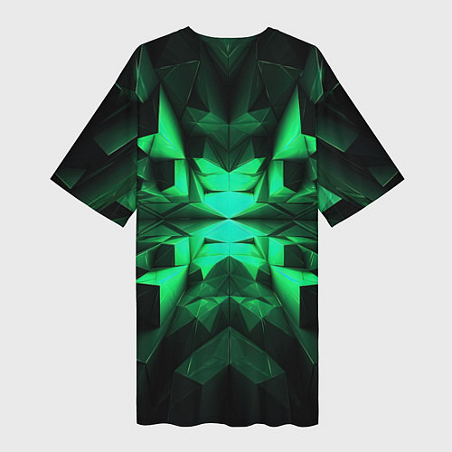 Женская длинная футболка Абстрактное погружение в зелень / 3D-принт – фото 2