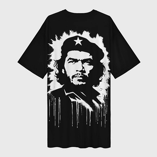 Женская длинная футболка Che Guevara- аэрография / 3D-принт – фото 2