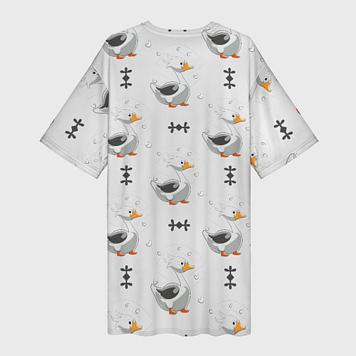 Женская длинная футболка Гусь и фигуры / 3D-принт – фото 2