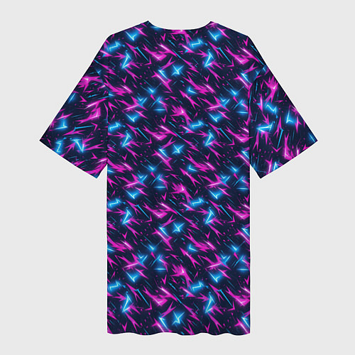 Женская длинная футболка Неоновый бум / 3D-принт – фото 2