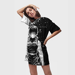 Футболка женская длинная Маки Зенин из Jujutsu kaisen, цвет: 3D-принт — фото 2