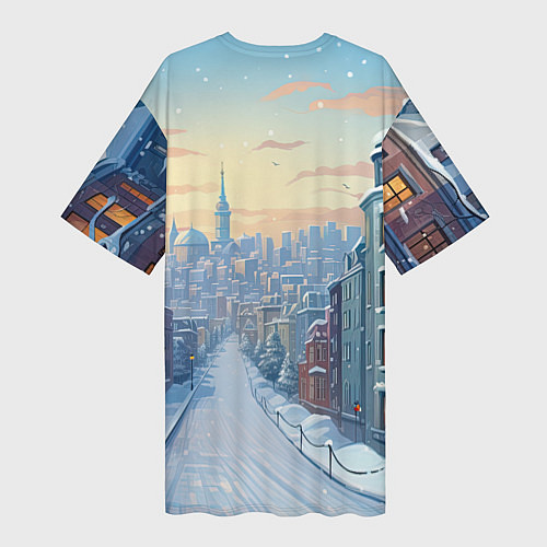 Женская длинная футболка Дракошка зеленка / 3D-принт – фото 2