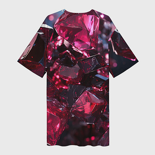 Женская длинная футболка Плиты в стиле абстракционизм / 3D-принт – фото 2