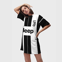 Футболка женская длинная Juventus collection, цвет: 3D-принт — фото 2