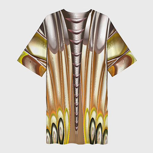 Женская длинная футболка Абстрактный рисунок по мотивам крыла бабочки / 3D-принт – фото 2