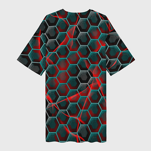 Женская длинная футболка Нано шестиугольник / 3D-принт – фото 2