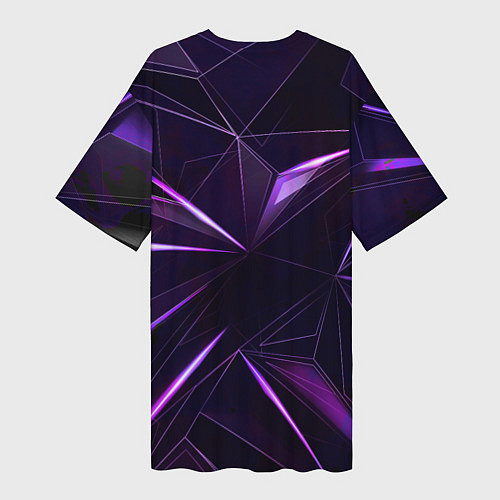Женская длинная футболка Фиолетовый хрусталь / 3D-принт – фото 2