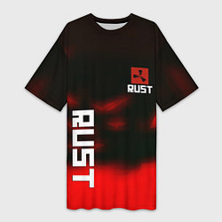 Женская длинная футболка Rust the game colors